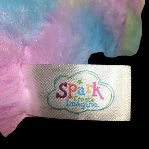 Spark Create Imagine Elephant Multicolor Tie Dye Rattle Crinkle Toy Plush 9" - Picture 7 of 8